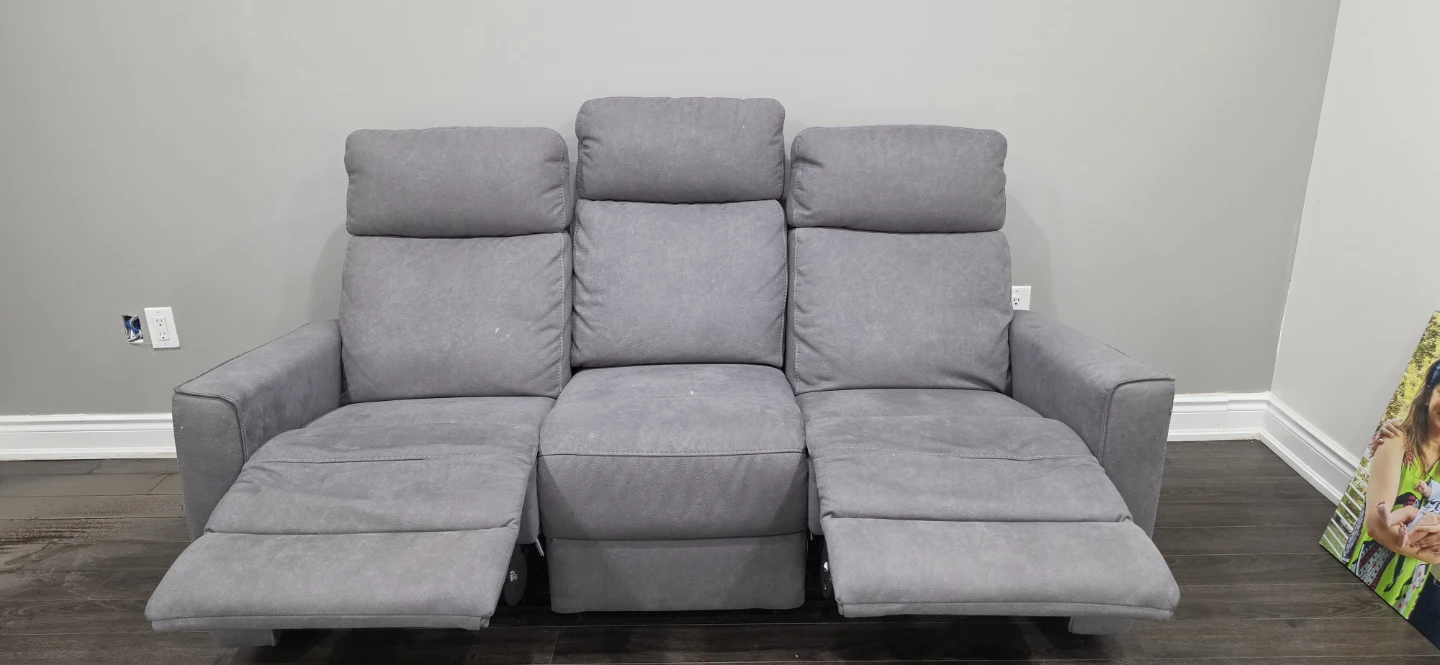 Glass and Chrome Coffee Table with 3 Seater Recliner Sofa - photo 3