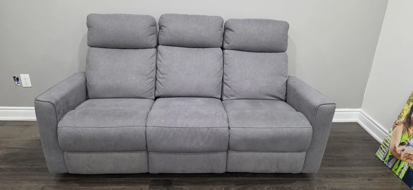 Glass and Chrome Coffee Table with 3 Seater Recliner Sofa - photo 4