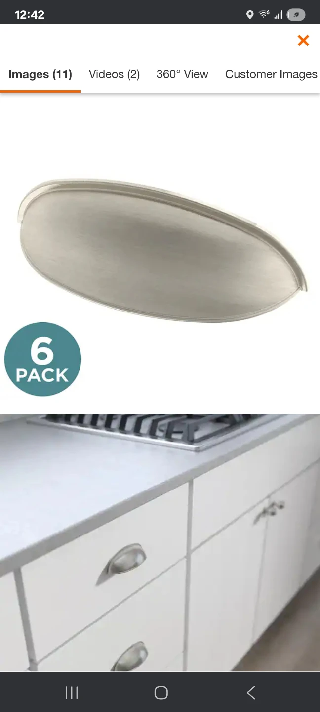 6-Pack Cabinet Bin Pulls - Brushed Nickel - photo 3