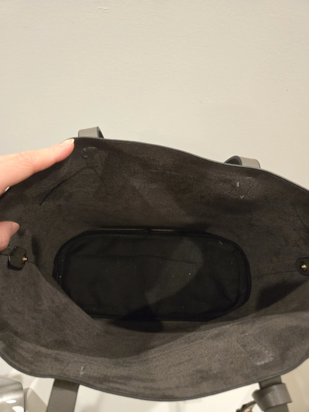 Gray Faux Leather Tote Bag - photo 2