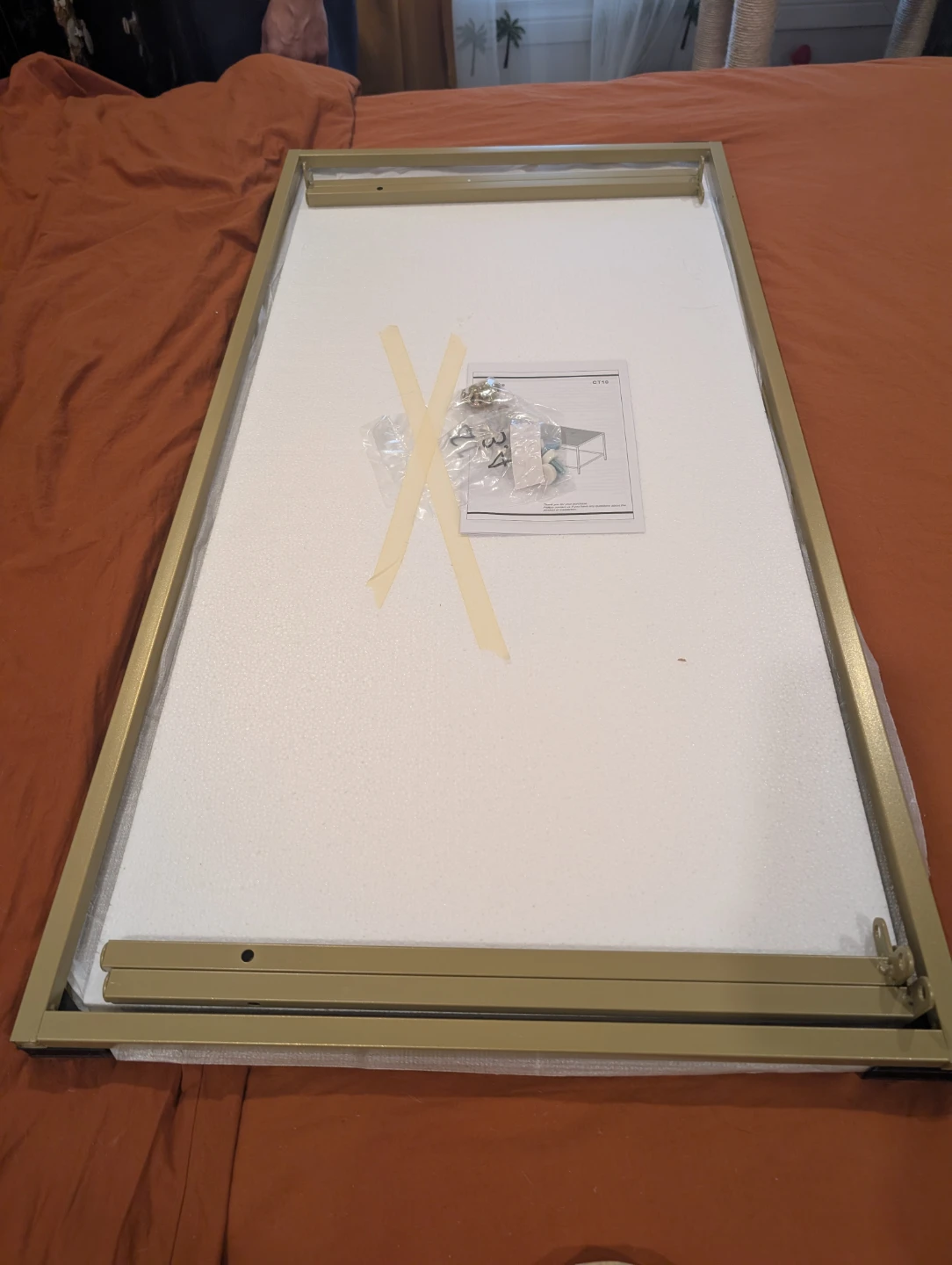 Gold Metal Frame Glass Coffee Table - photo 3