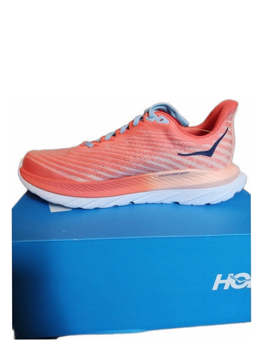 Hoka Mach 5 Women's Running Shoes Size 9B Coral/Light Blue - photo 2