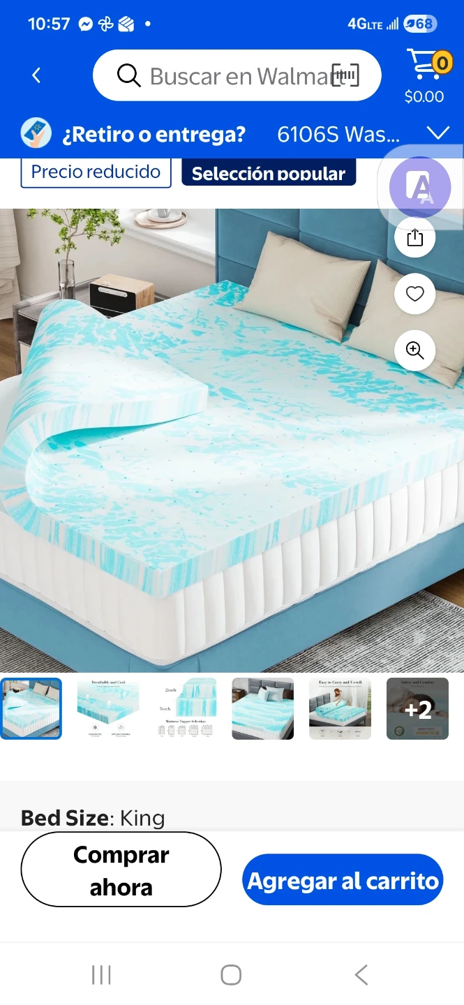 King Size Gel Memory Foam Mattress Topper