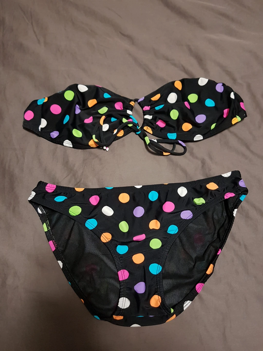 Black Polka Dot Bikini Set small