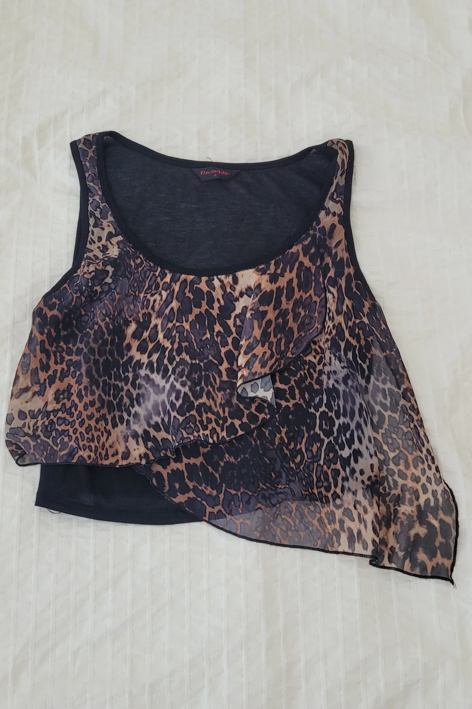 Black and Leopard Print Tank Top