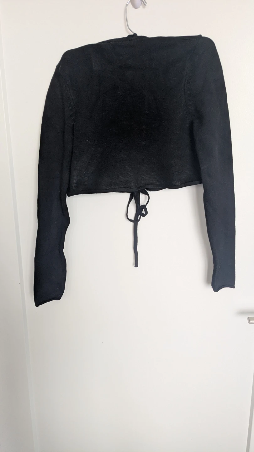 Black Zara Cropped Wrap Top - photo 2