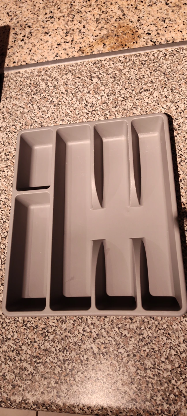 Grey Cutlery Organizer Tray