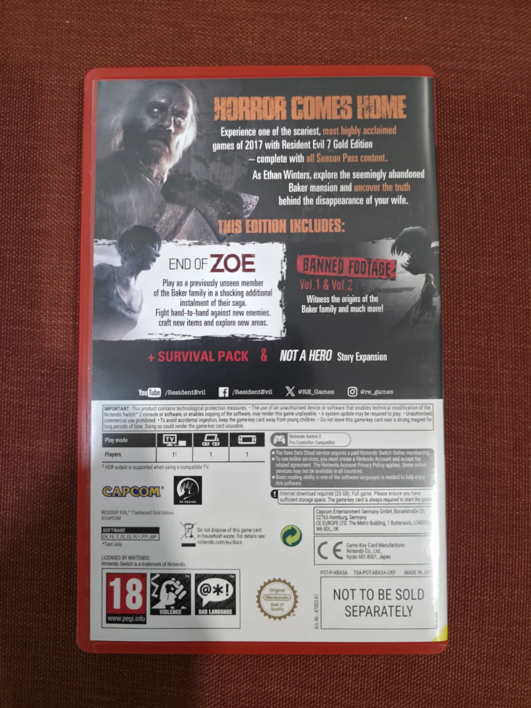 Nintendo Switch 2 - Resident Evil Biohazard Gold Edition Game - photo 2
