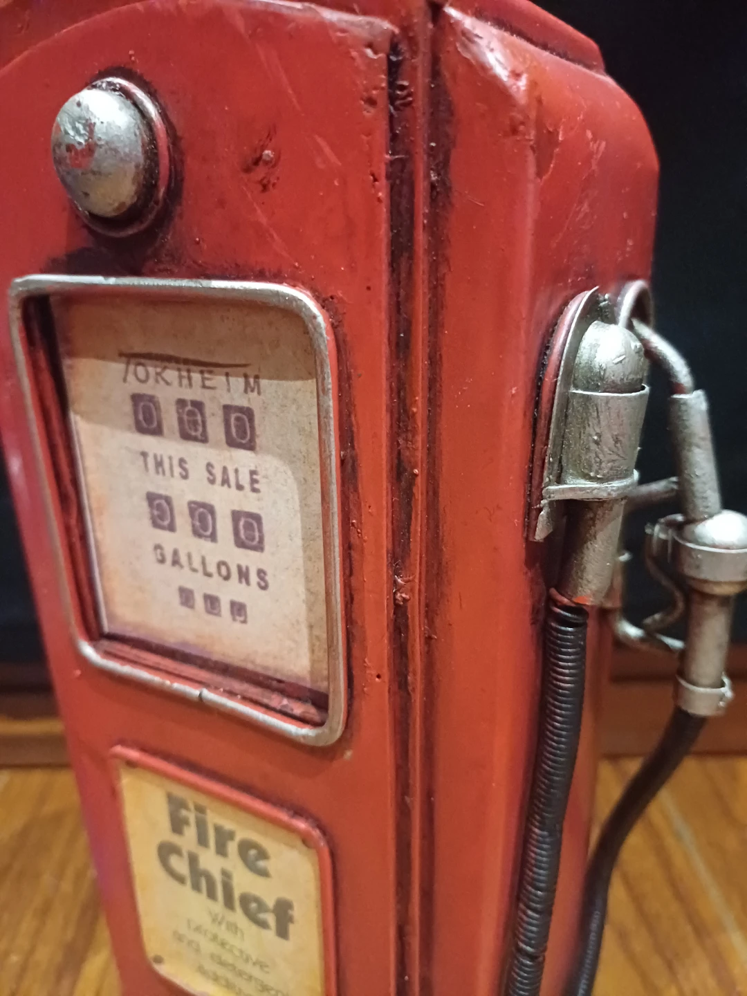 NEW: Fire Chief Gas Pump Metal Coin Bank/Piggy Bank - photo 3