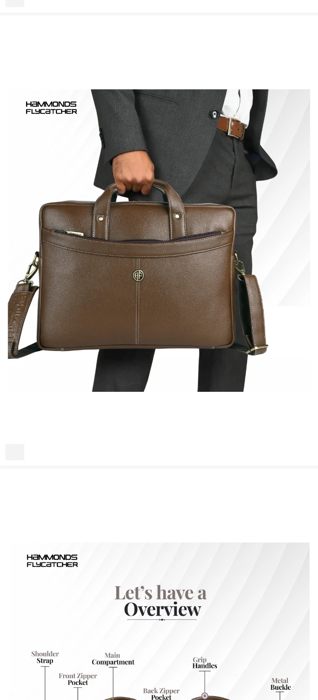 Hammonds Flycatcher Brown Leather Briefcase