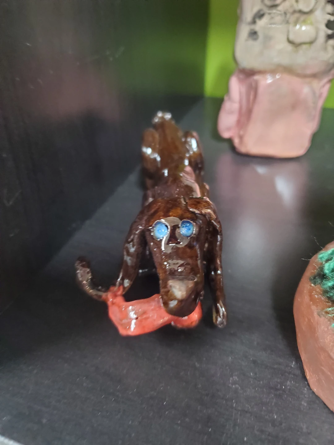 Handmade Chocolate Lab Dog Figurine Made by me a Local Artist - photo 3