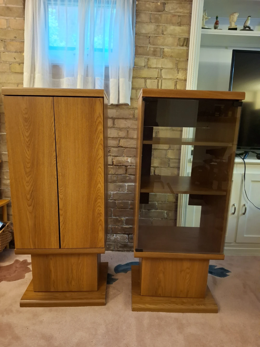 Wooden Display Media Cabinet and Storage Unit