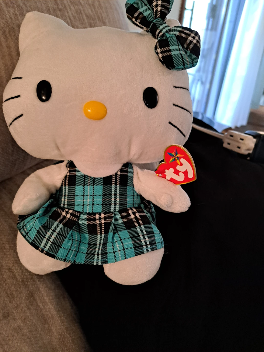 Hello Kitty Plush Toy with Plaid Dress