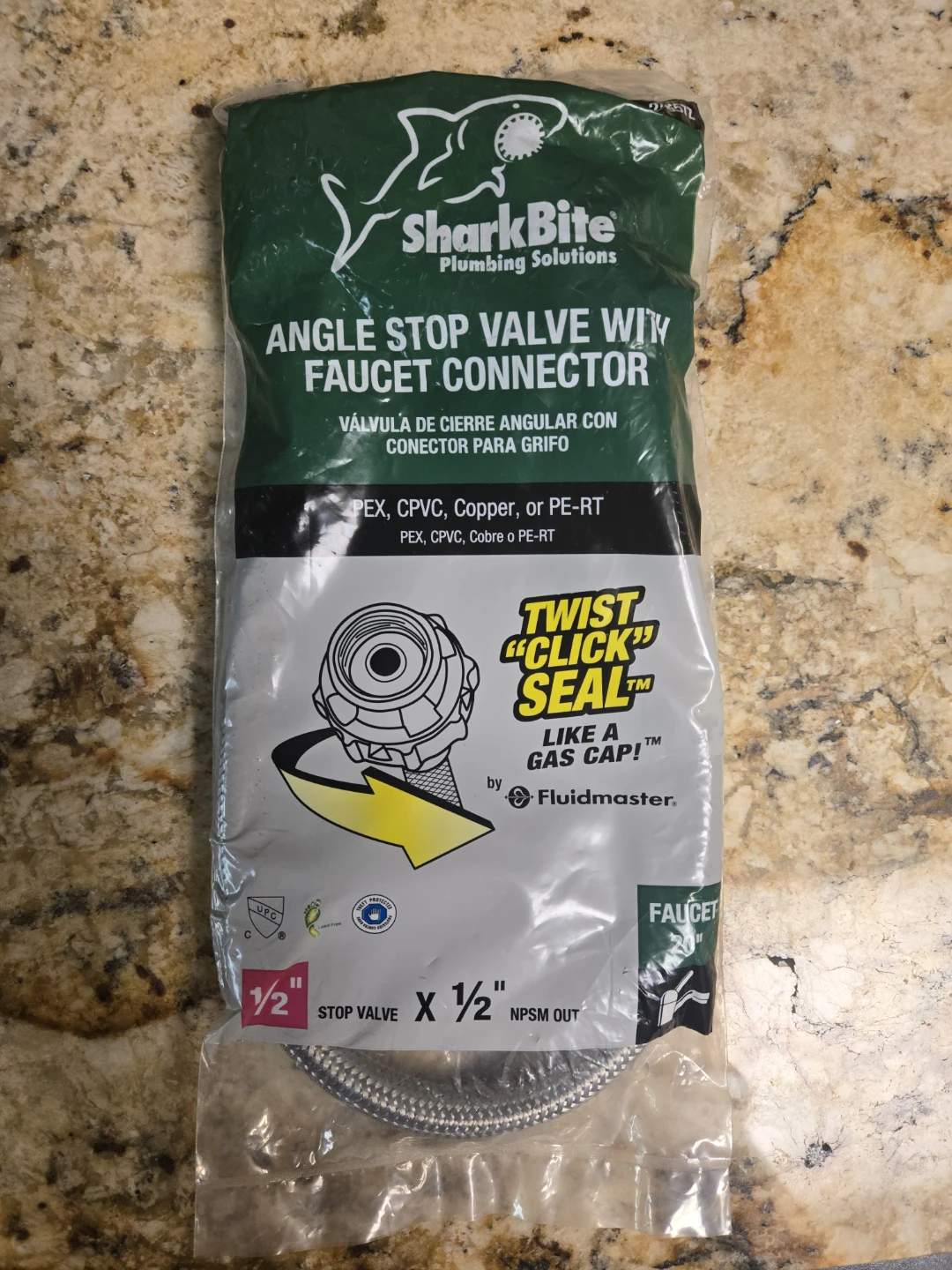 SharkBite Angle Stop Valve with Faucet Connector