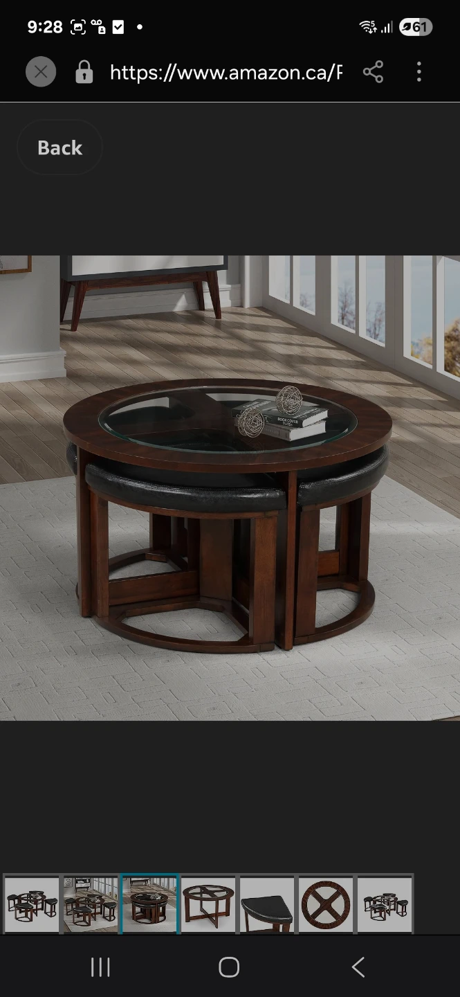 Round Coffee Table with 4 Stools - photo 3