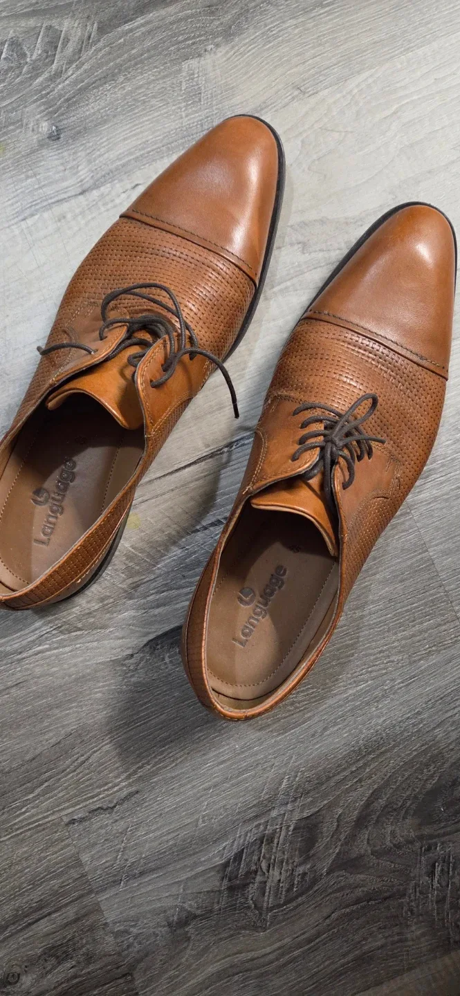 Language Brown Leather Oxford Dress Shoes - Size 12