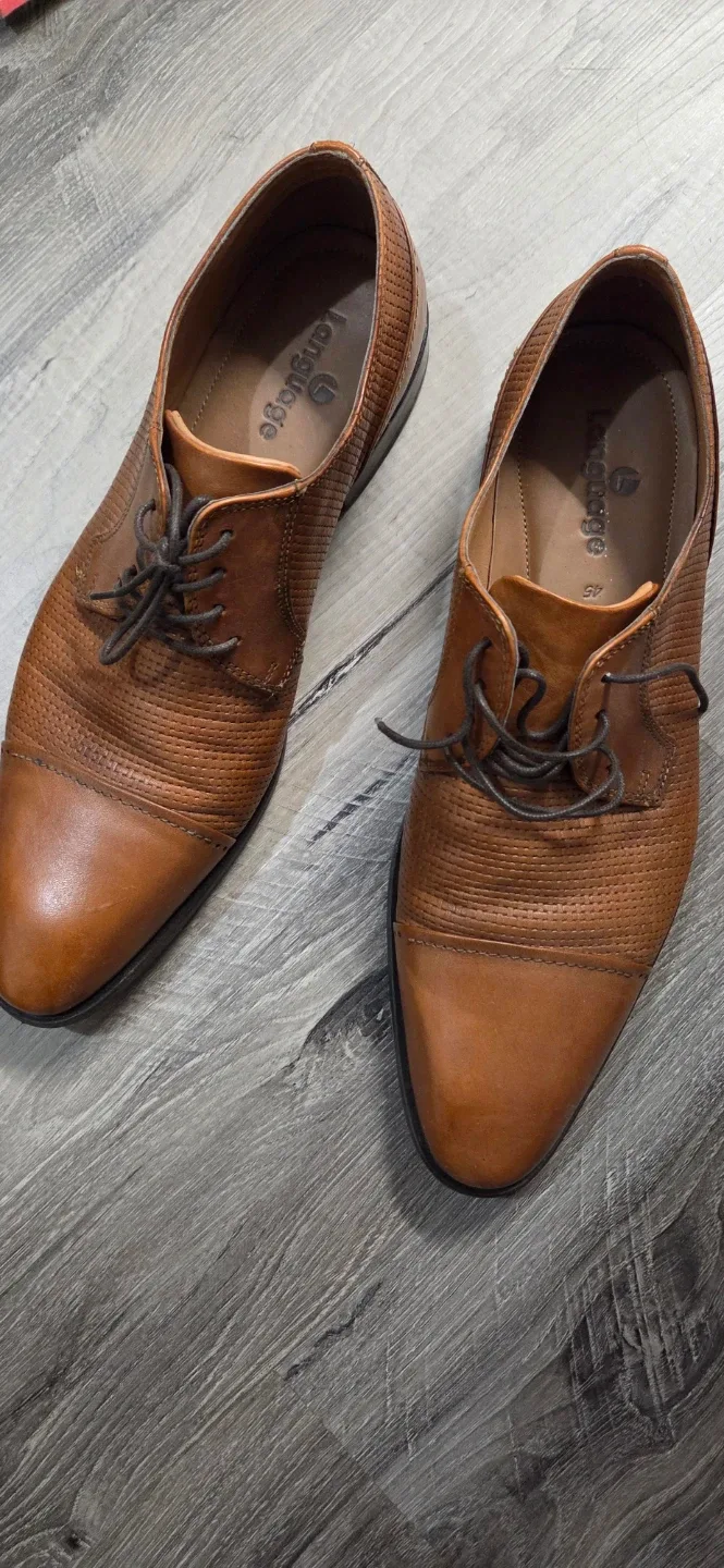 Language Brown Leather Oxford Dress Shoes - Size 12 - photo 3