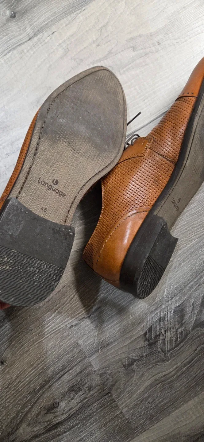 Language Brown Leather Oxford Dress Shoes - Size 12 - photo 5