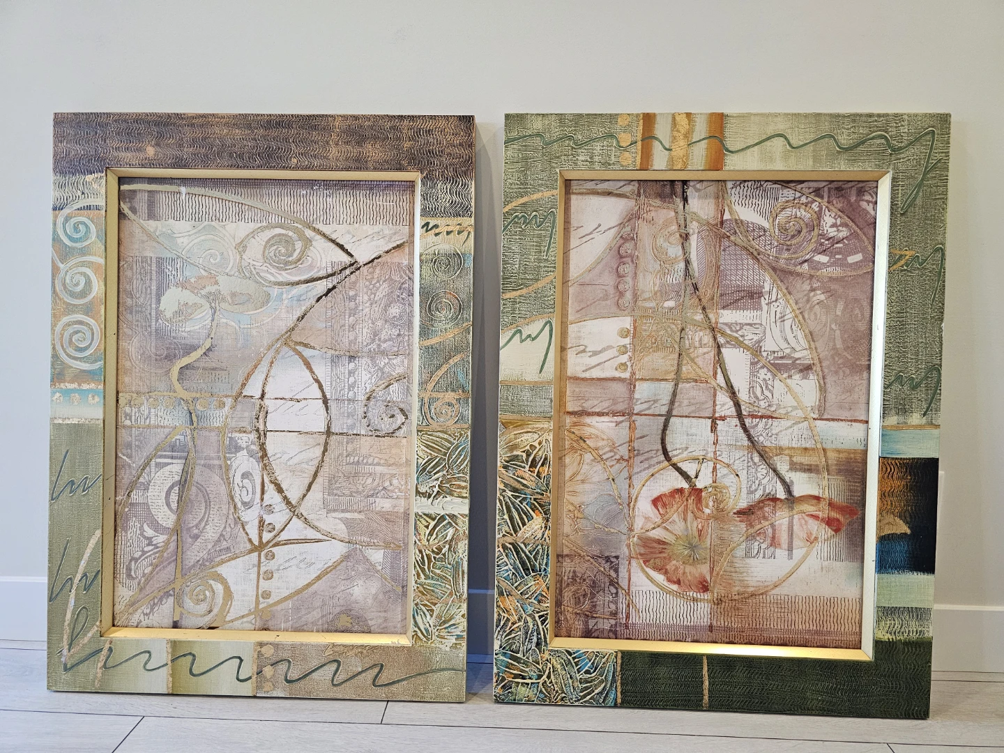 Set of 2 Framed Abstract Wall Art