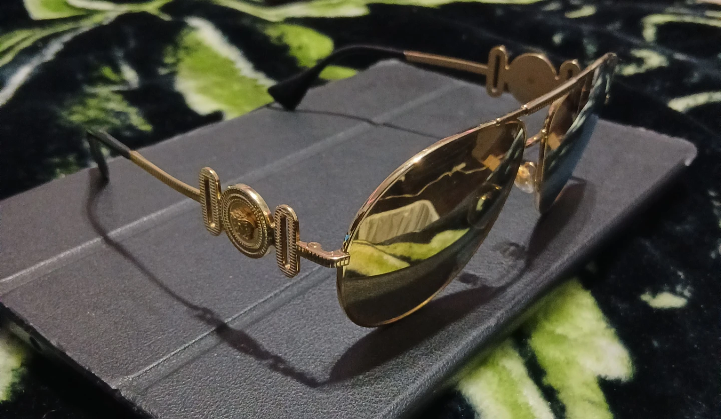 Versace Medusa Aviator Sunglasses Gold