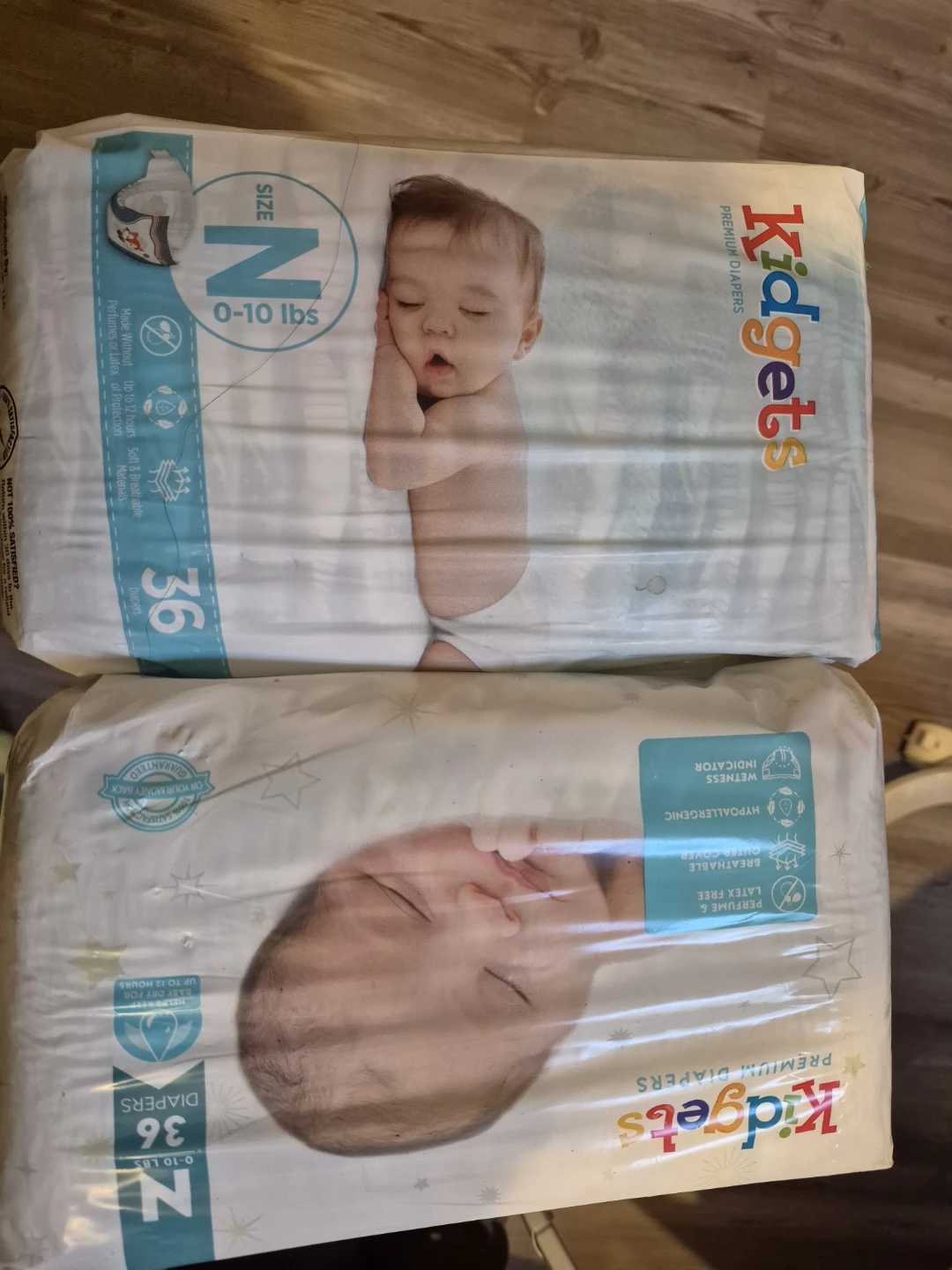 Kidgets Premium Diapers Size N (0-10 lbs) - 72 Count - photo 2