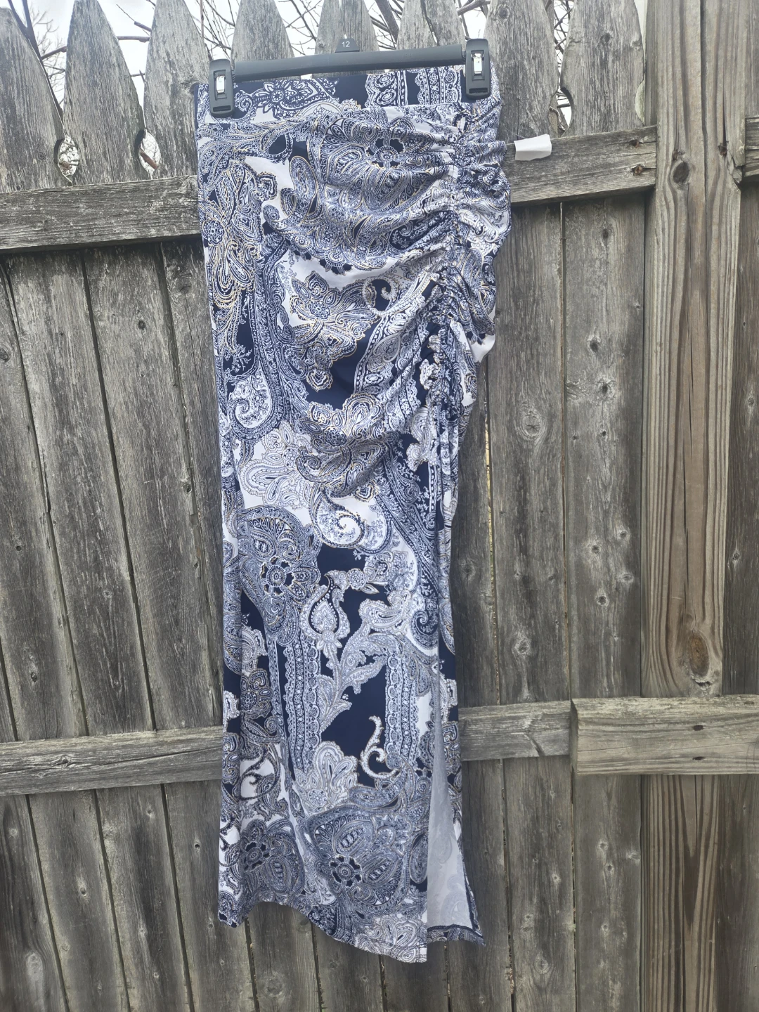 Women's Paisley Print Ruched Maxi Skirt - photo 4