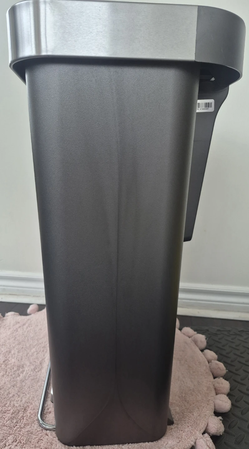 simplehuman 45L Rectangular Step Can - Dark Grey - photo 2