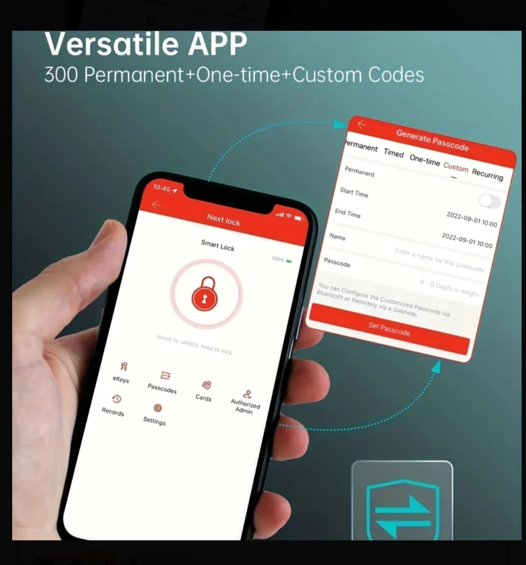 Digital Deadbolt w Handlebar Keypad fingerprint Card Apps - photo 2