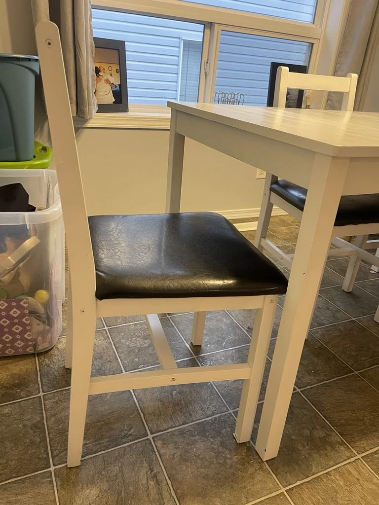 White Dining Table Set with 2 Chairs