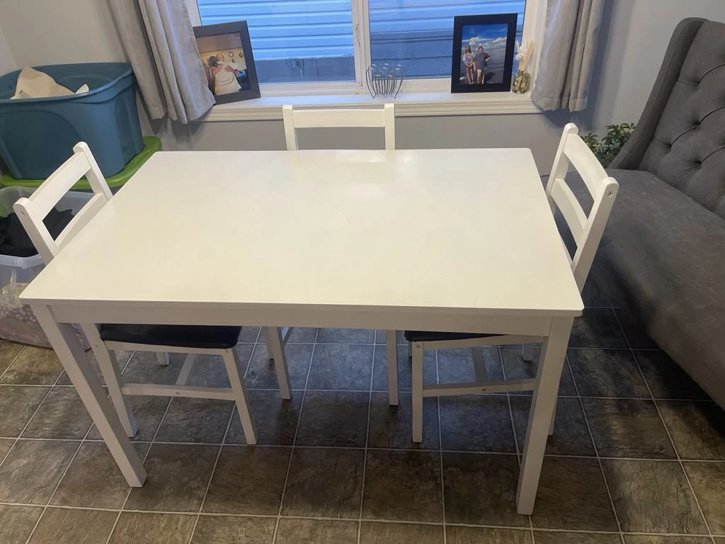White Dining Table Set with 2 Chairs - photo 2
