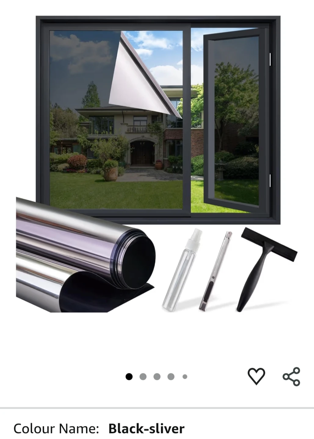 2 Rolls One Way Window Film Black-Silver