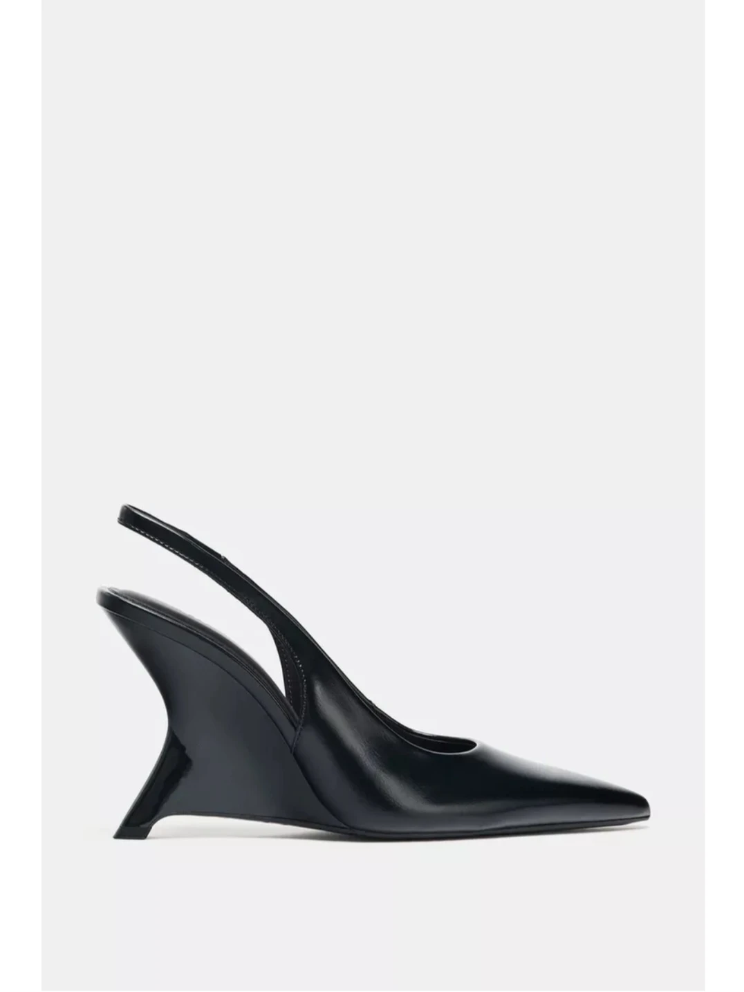 Zara Black Wedge Slingback Heels Size 41
