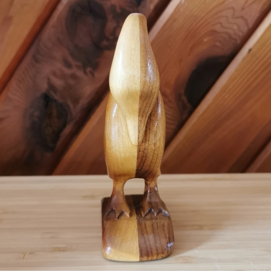 Signed Nova Scotia Hand Carved Wood Bird Folk Art Sculpture - photo 5