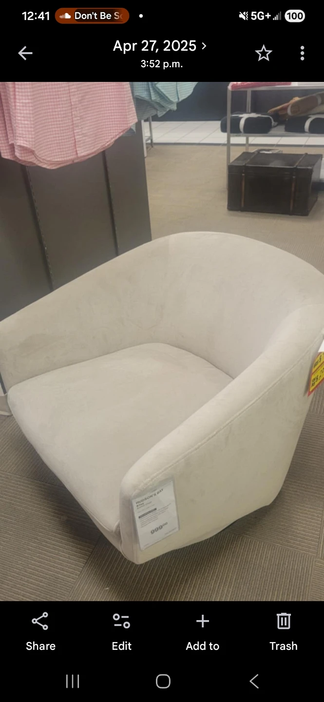 Hudson's Bay swivel armchair