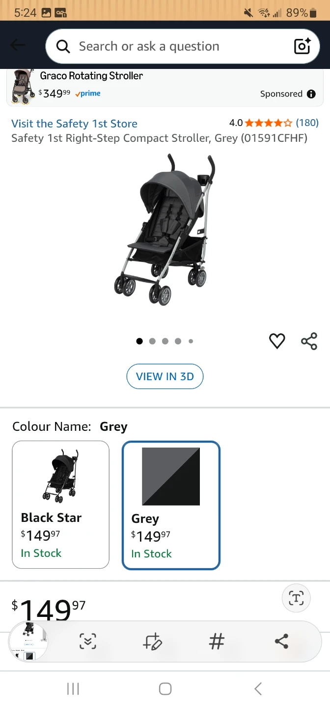Safety 1st Right-Step Compact Stroller, Grey - photo 4