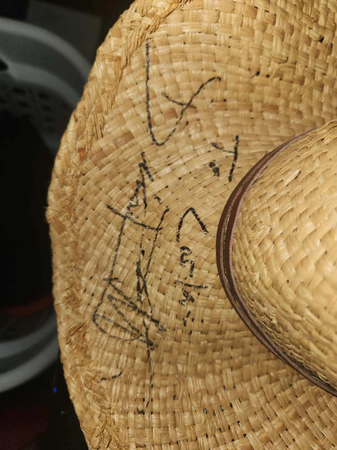 Straw Cowboy Hat signed by deric ruttan at cal stamp 2011 - photo 2