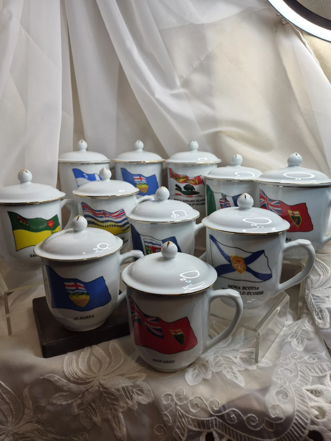 Set of 10 of the 13 Canadian Collection Porcelain Mugs