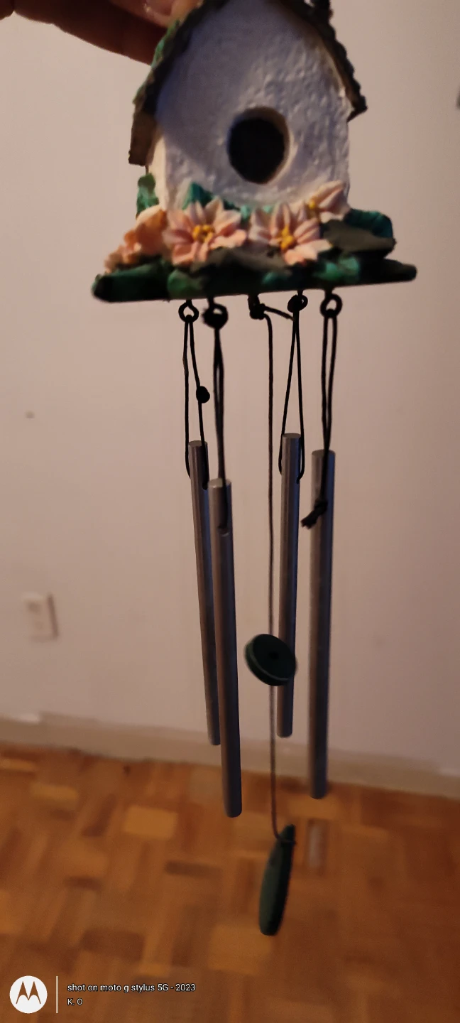 Decorative Wind Chime with Birdhouse Top - photo 3