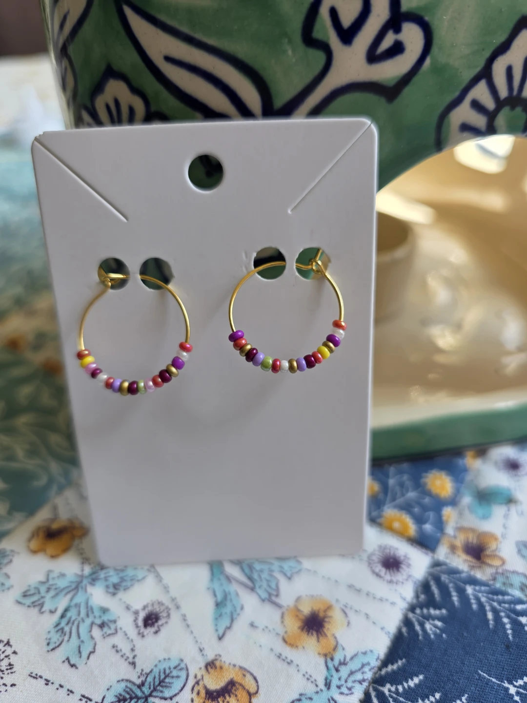 Beaded Hoop Earrings - NEW