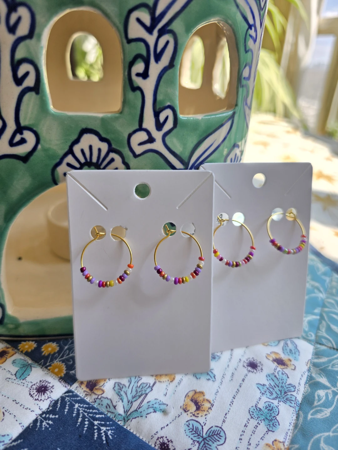 Beaded Hoop Earrings - NEW - photo 2