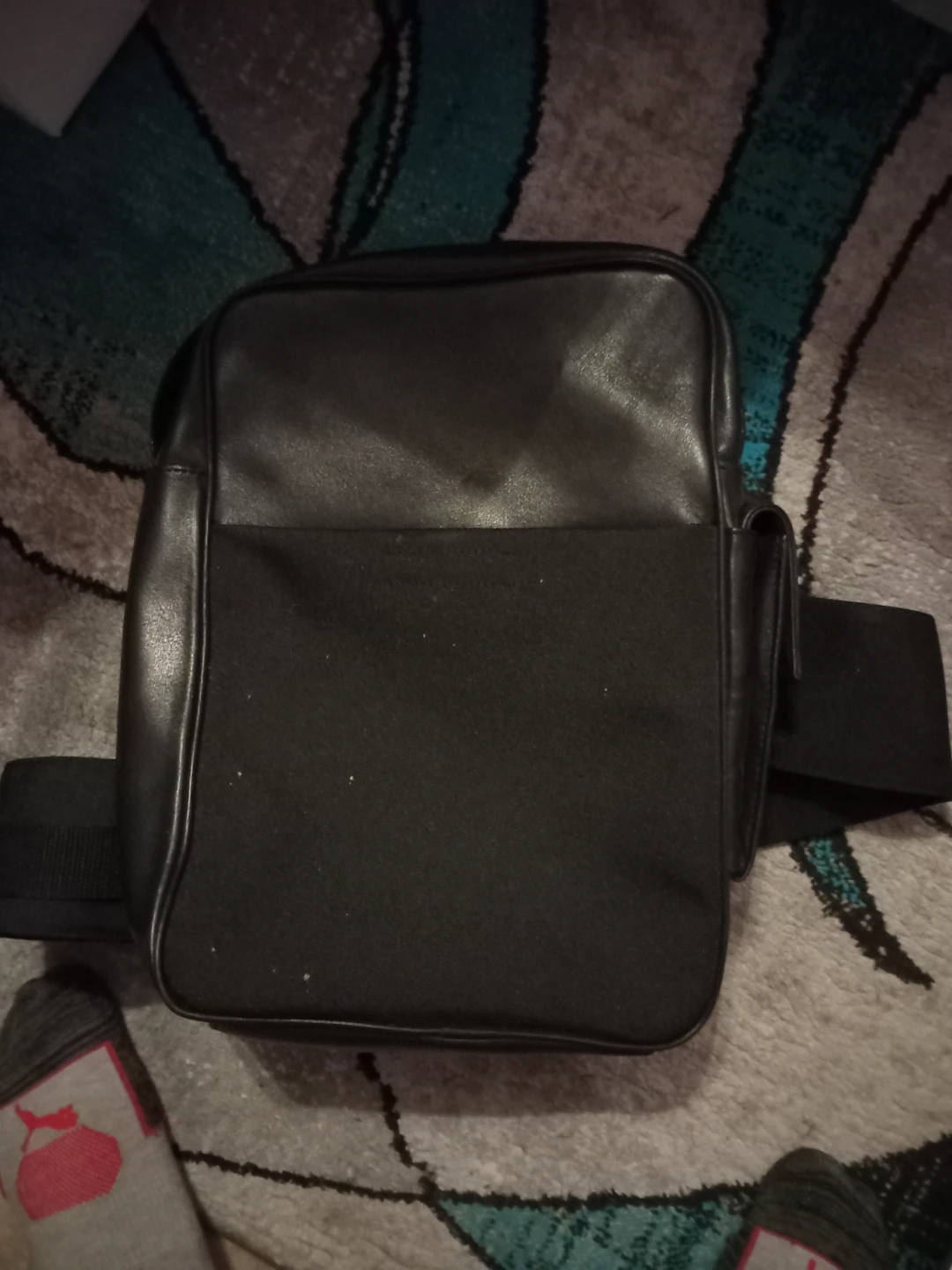 Black Leather Messenger Bag