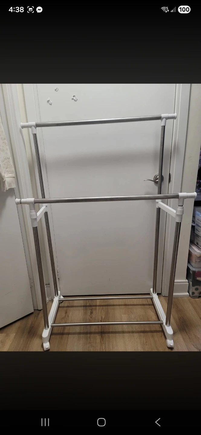 Double clothing rack with wheels - photo 2