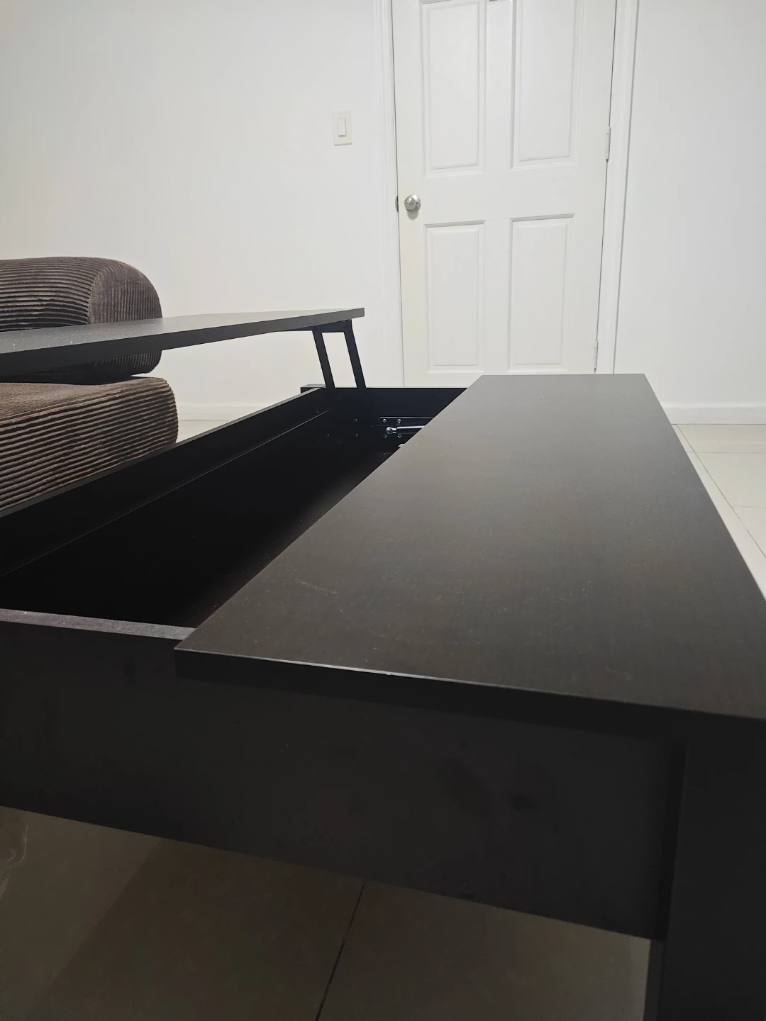 Dark Brown Lift-Top Coffee Table with Storage - photo 2