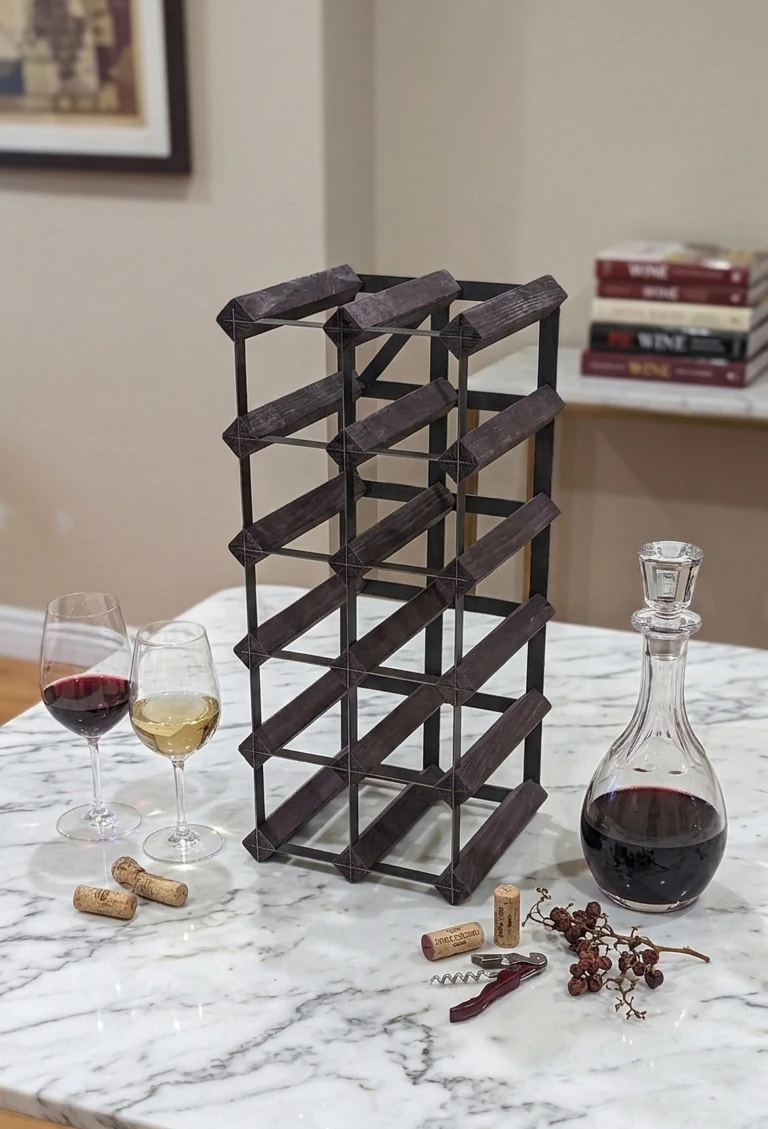Dark Wood Wine Rack - Holds 12 Bottles - photo 2
