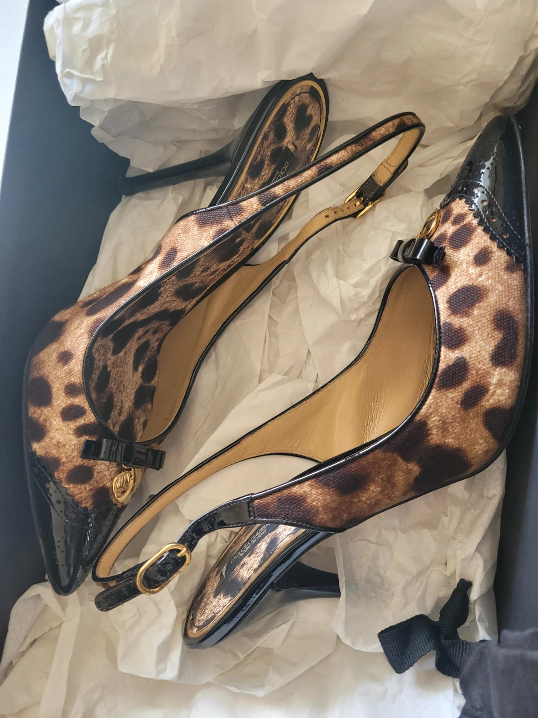 Dolce & Gabbana Leopard Print Slingback Heels