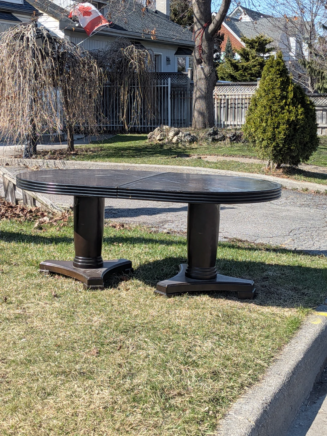 Freee Dark Wood Dining Table with Pedestal Base - photo 2