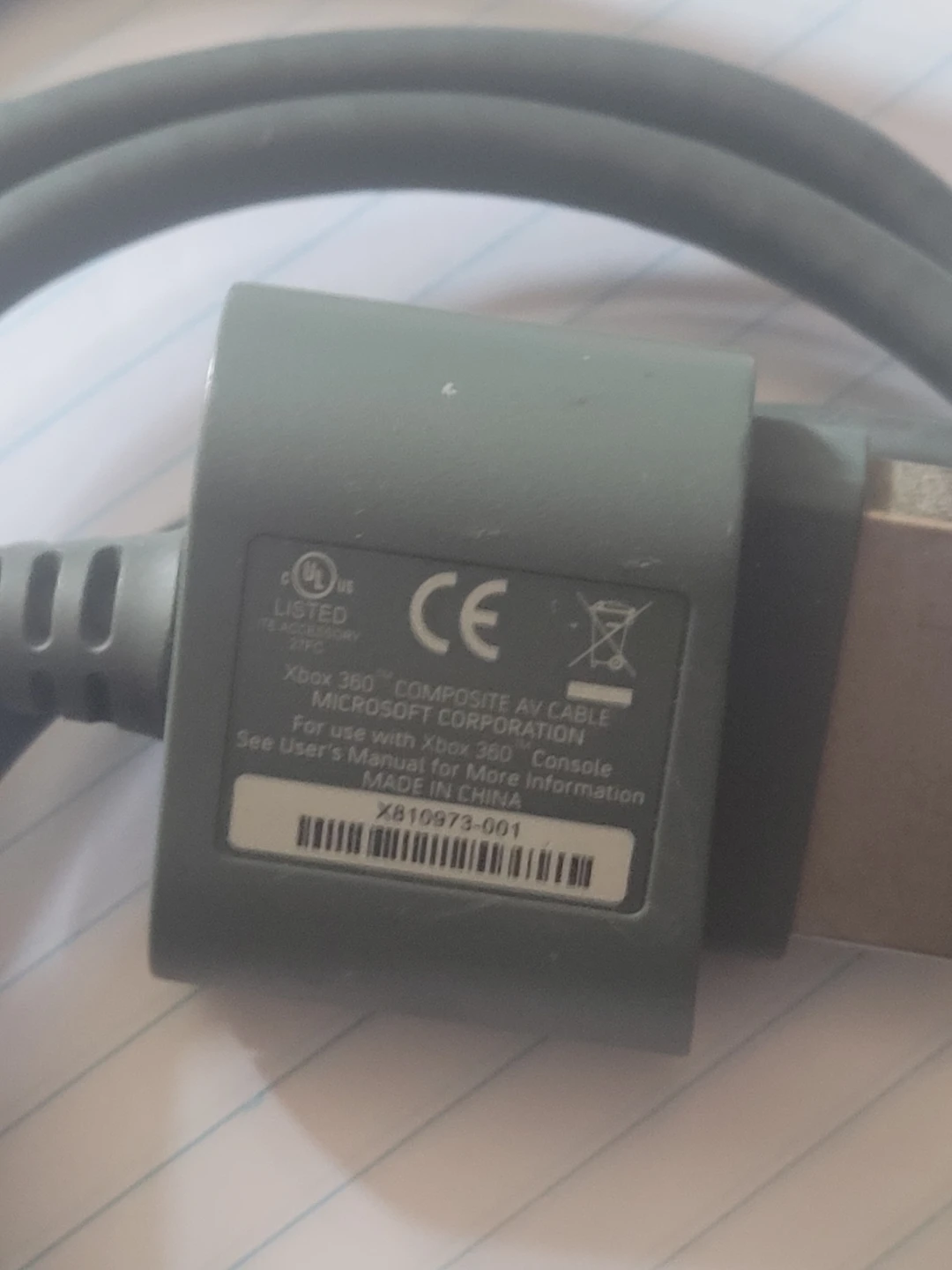 Microsoft Xbox 360 Composite AV Cable - photo 2