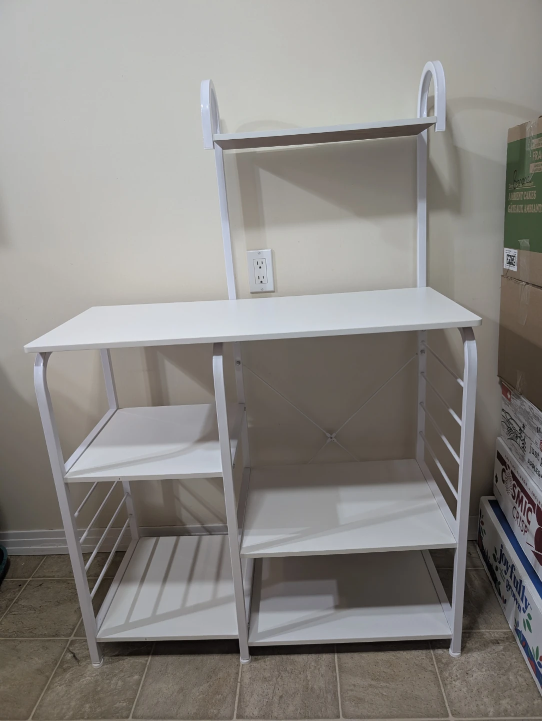 White Kitchen Baker's Rack with Shelves - photo 3