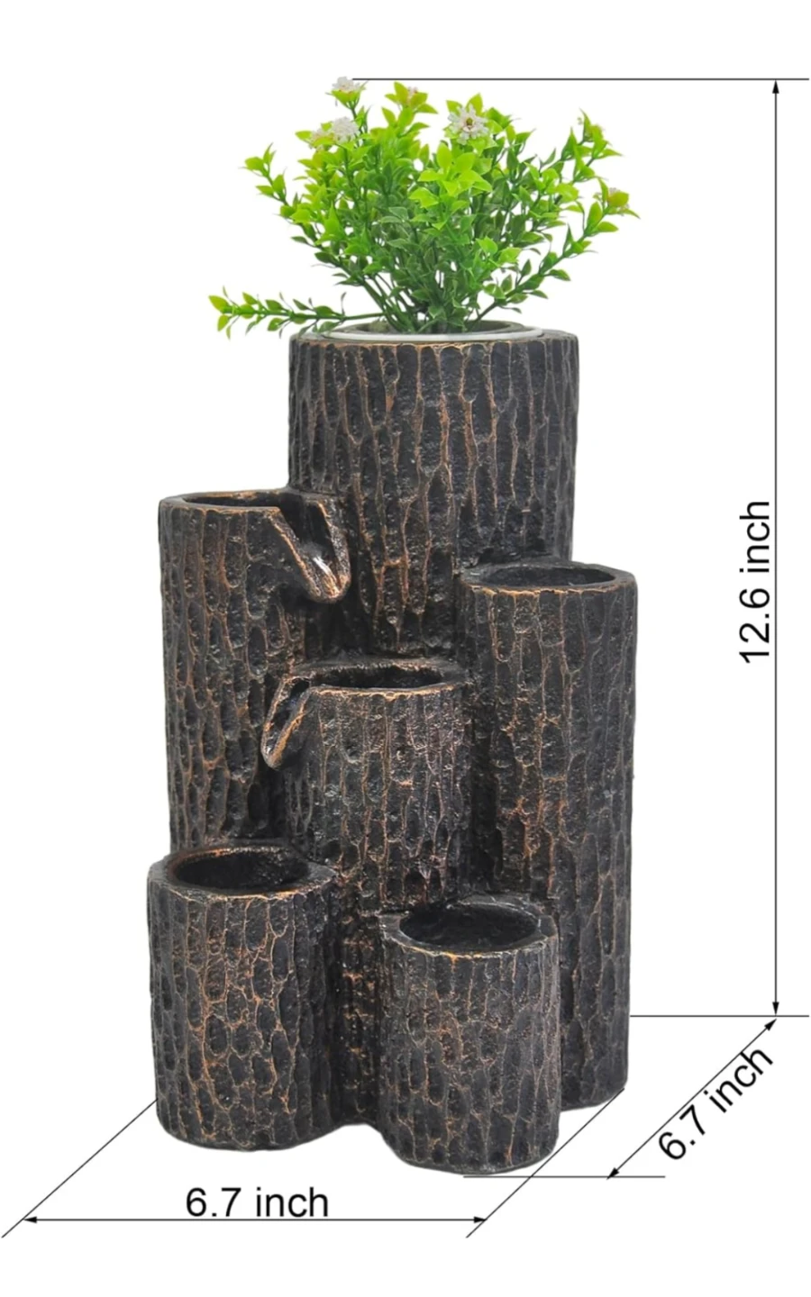 Log Style Indoor Water Fountain with LED Lights - photo 2