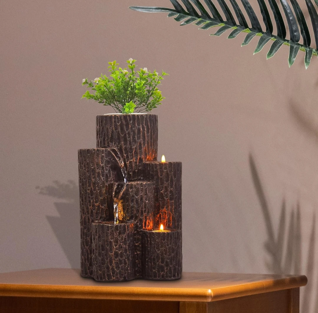 Log Style Indoor Water Fountain with LED Lights - photo 5